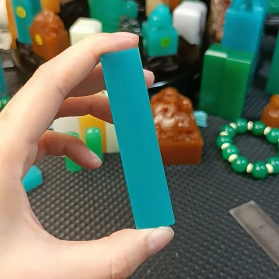 印石寿山石天空蓝素章