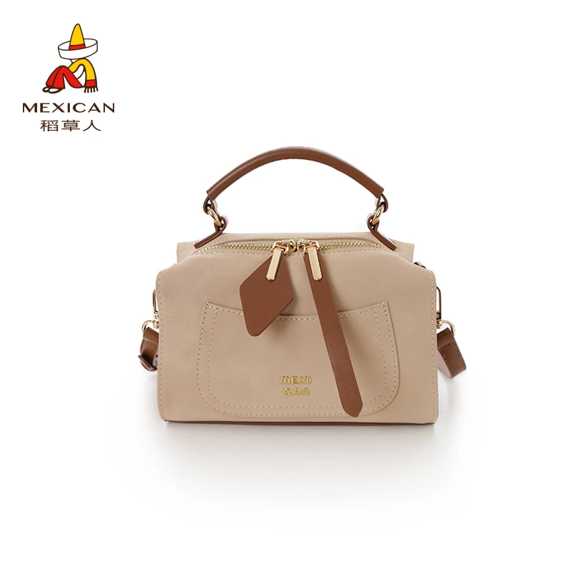 稻草人2025春日上新简约百搭时尚枕头包波士顿包单肩斜挎通勤女包