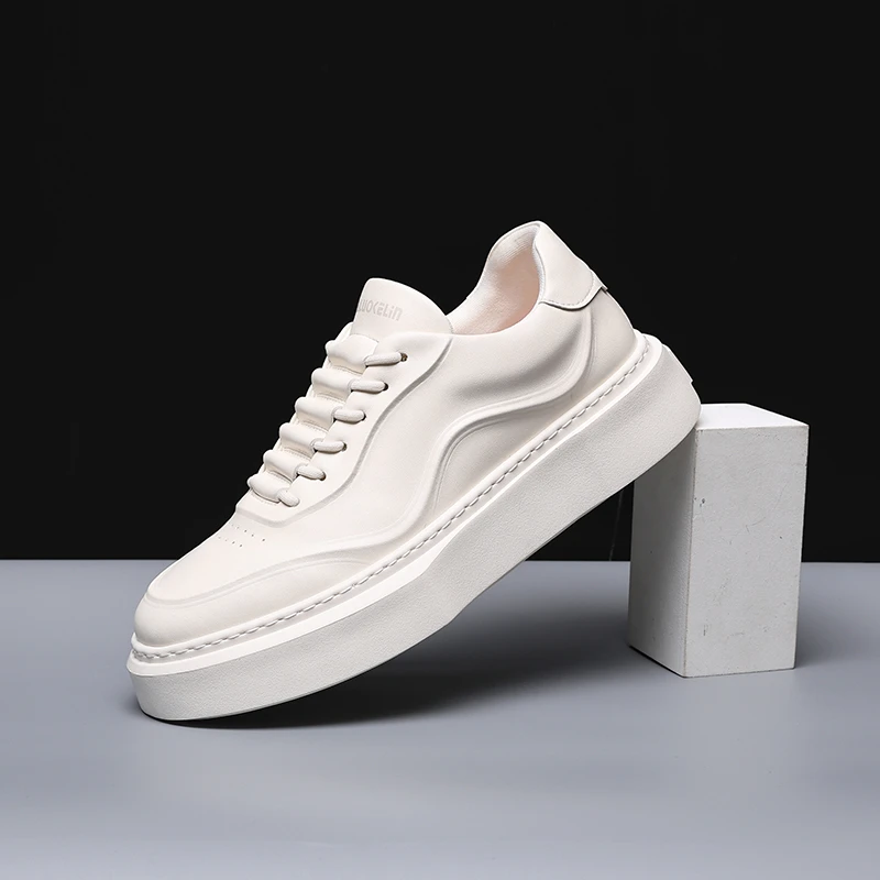 高端内增高厚底小白鞋男士百搭休闲真皮百搭时尚板鞋轻奢潮流男鞋
