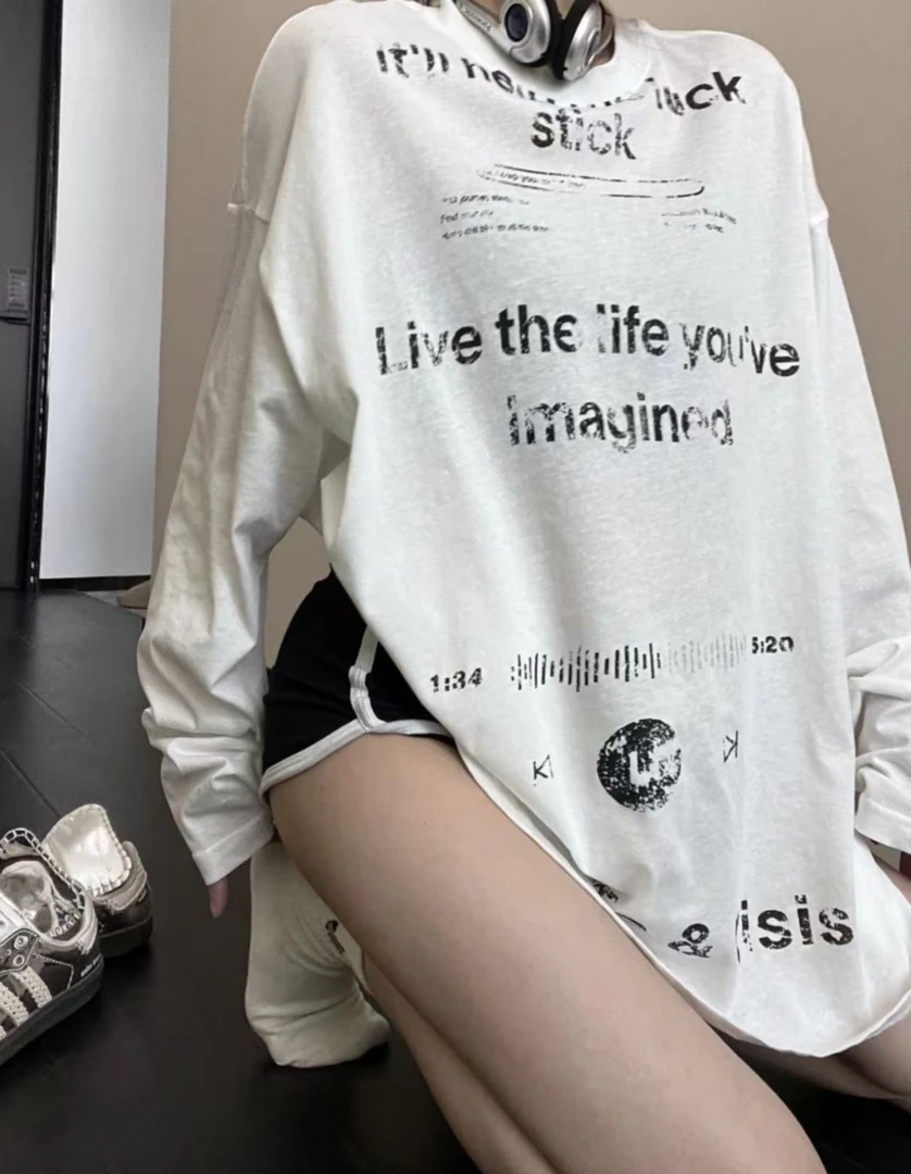 Z.X 美式字母印花长袖T恤 3111（A6）