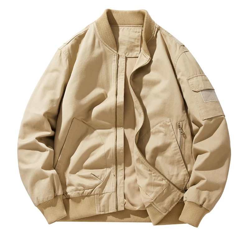 VANCL/凡客诚品水洗纯棉罗纹领飞行夹克美式复古休闲