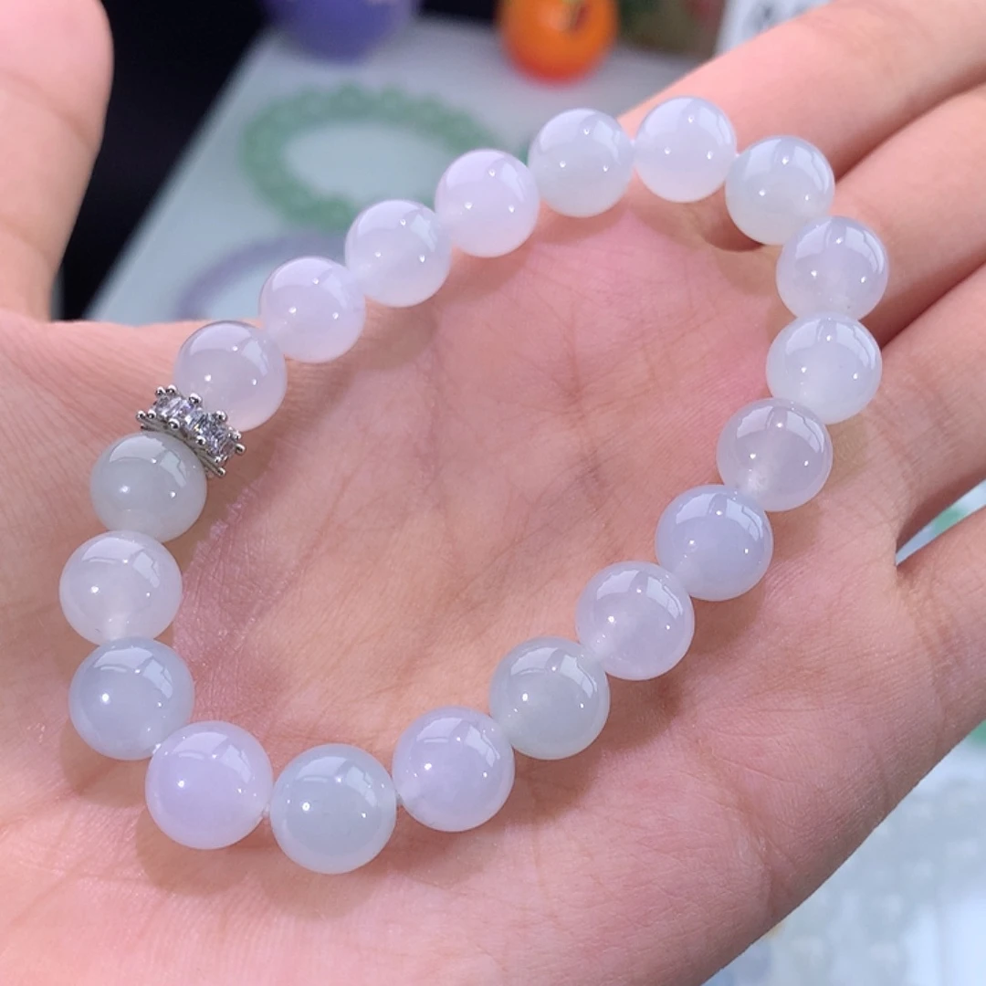未镶嵌手链翡翠浅色系冰胶马卡龙手串