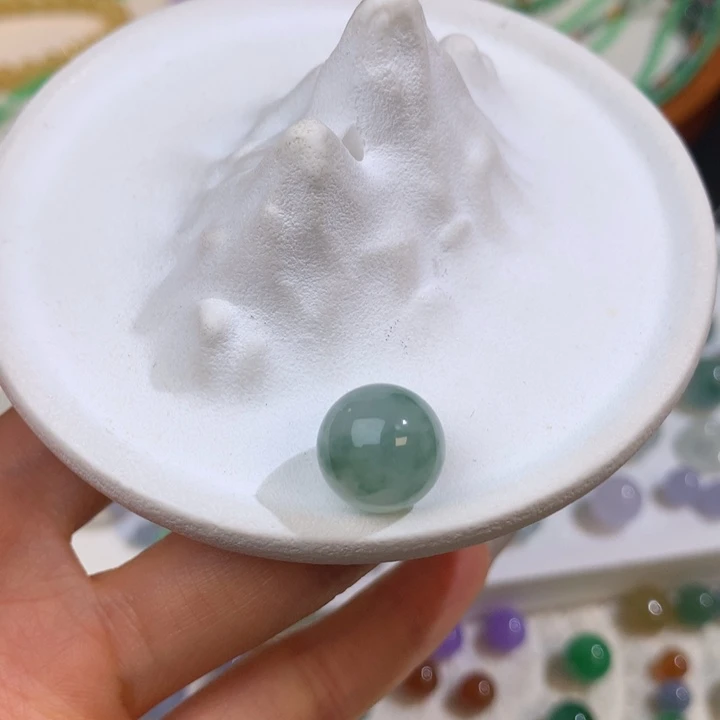 散珠翡翠飘绿花 12mm ye