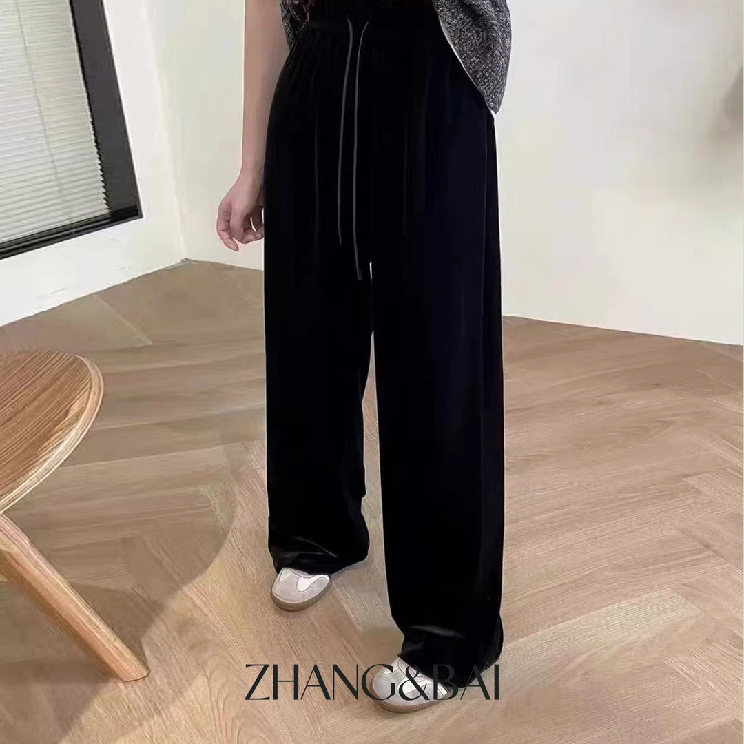 zhang&bai24AW定制 | 【银河满目】高级黑丝绒裤静奢慵懒加厚直筒裤