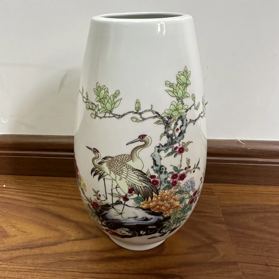 ZY-DP-A153松鹤延年精美花插1个装高23.5厘米宽12厘米