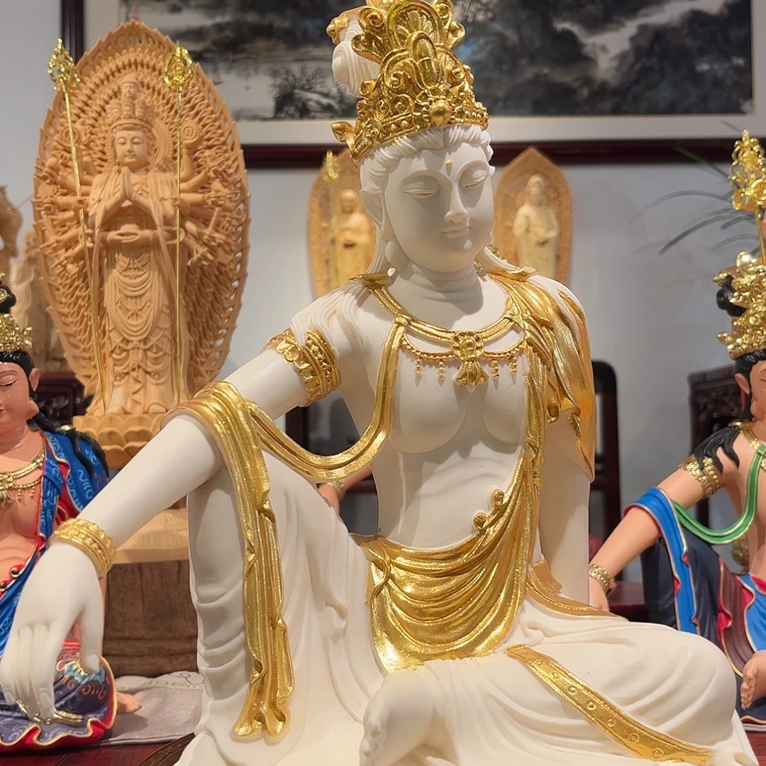 事***成木象牙果描金自在观音30