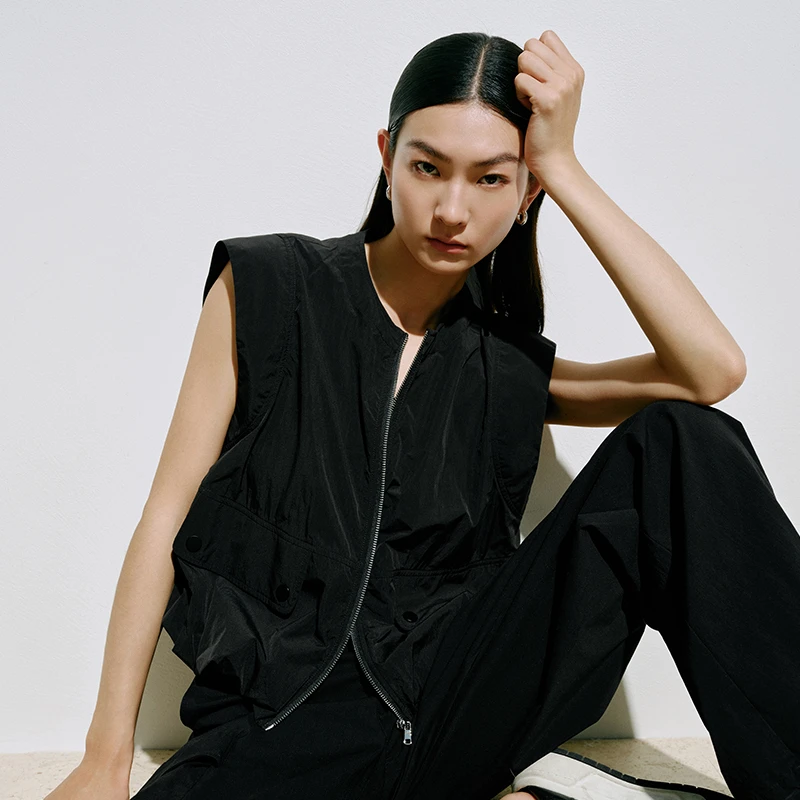 【马甲】【商场同款新品】艾诺丝雅诗 圆领无袖马甲外套 50421503