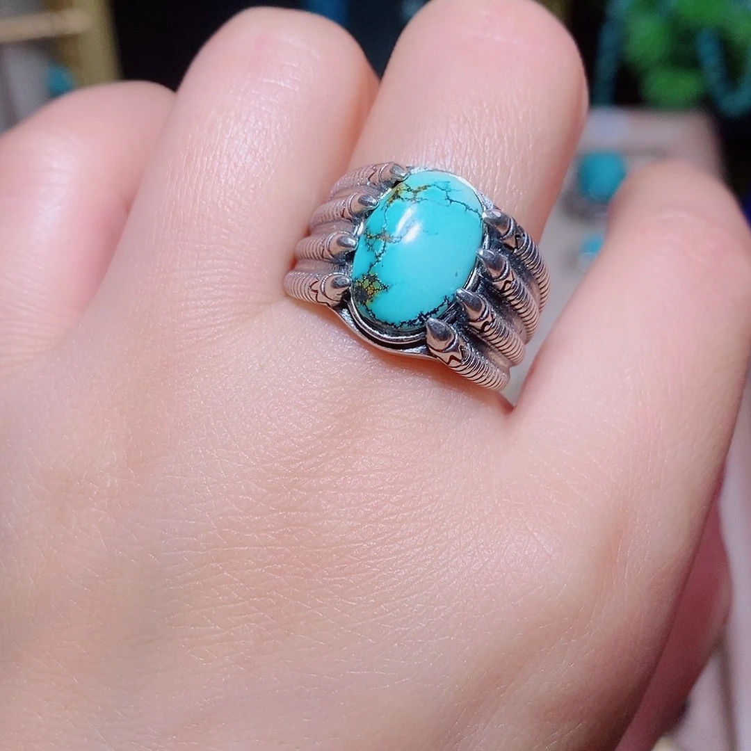 绿松石银S925镶嵌挂件