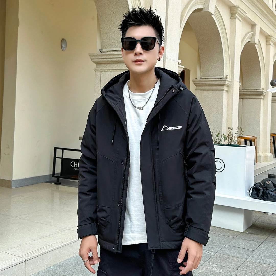 【极寒系列 】冬季加厚连帽百搭休闲冲锋衣加厚宽松外套-505