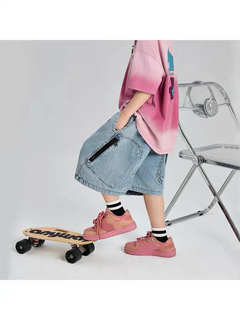 【季末独宠】蒙蒙潮童2025夏款新品个性潮童中大童嘻哈大口袋中裤