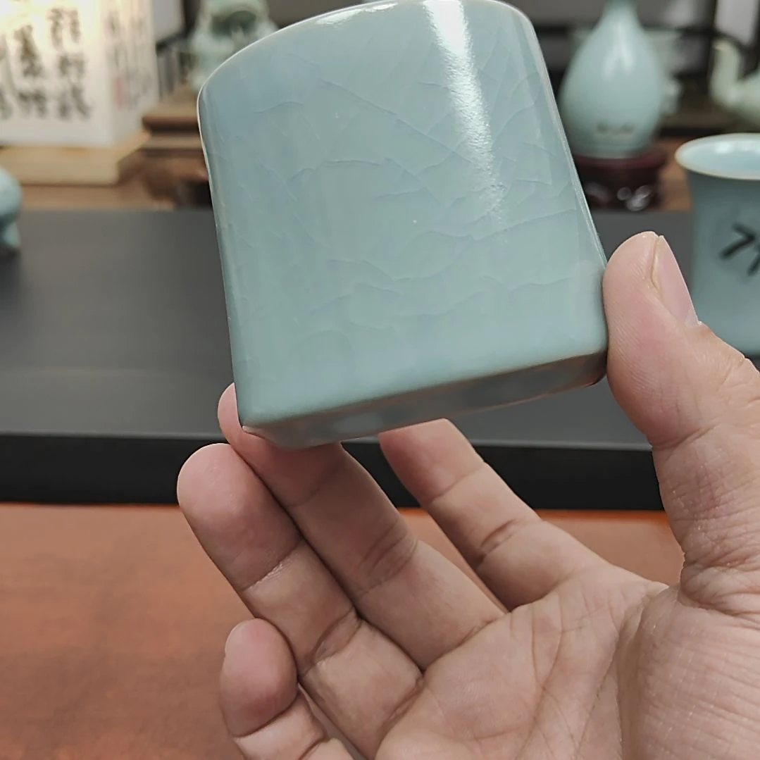 手工仿古釉罗汉杯微瑕福利捡漏