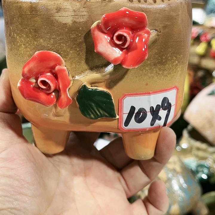 瓷片花盆多肉艺术品植物