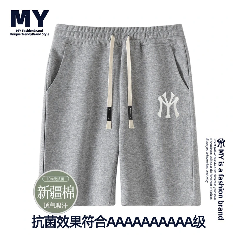 MY夏季潮牌华棉休闲潮流刺绣2025情侣同款短裤男女同款1