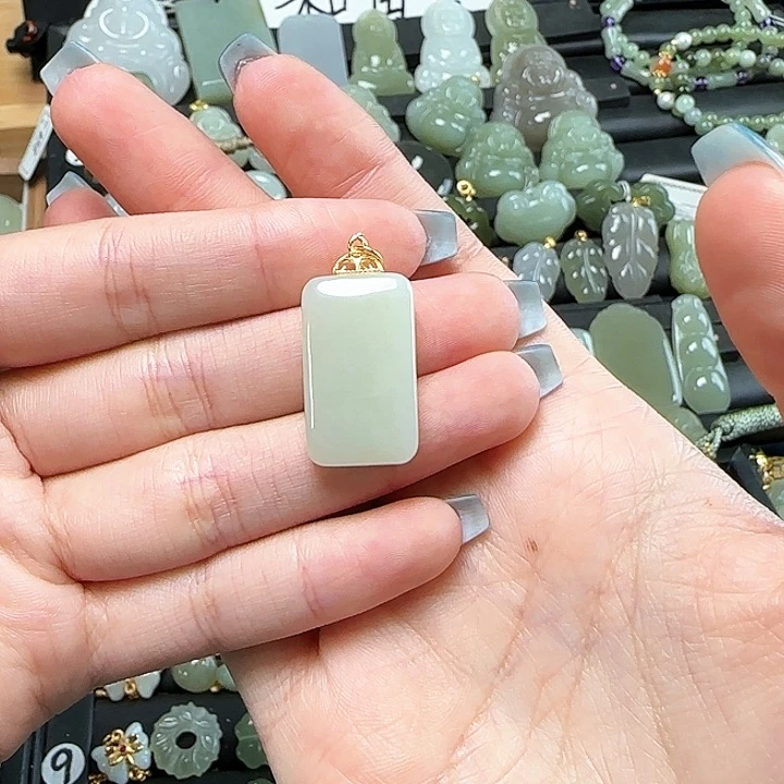和田玉银S925镶嵌颈饰