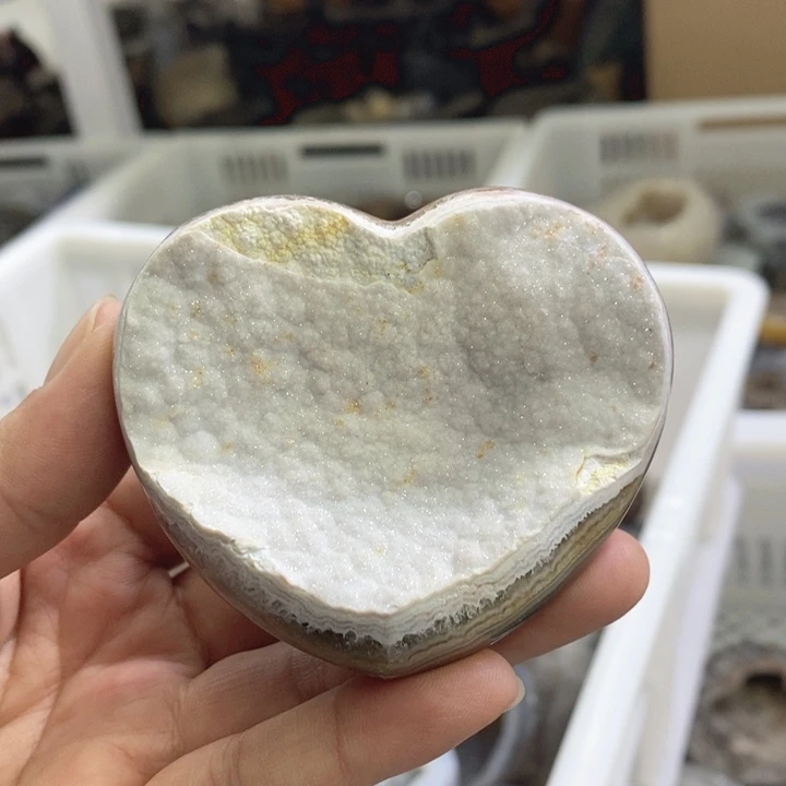 未镶嵌珠宝半成品水晶雪景爱心