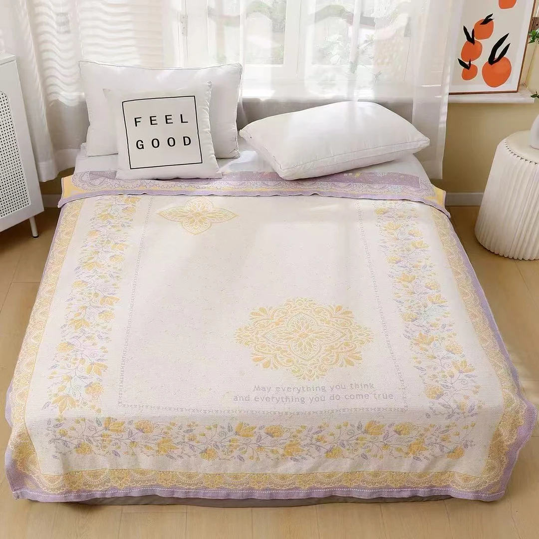 【床盖-单人萃雅-黄】150*200cm罗布麻高奢私人定制款床盖柔软舒适