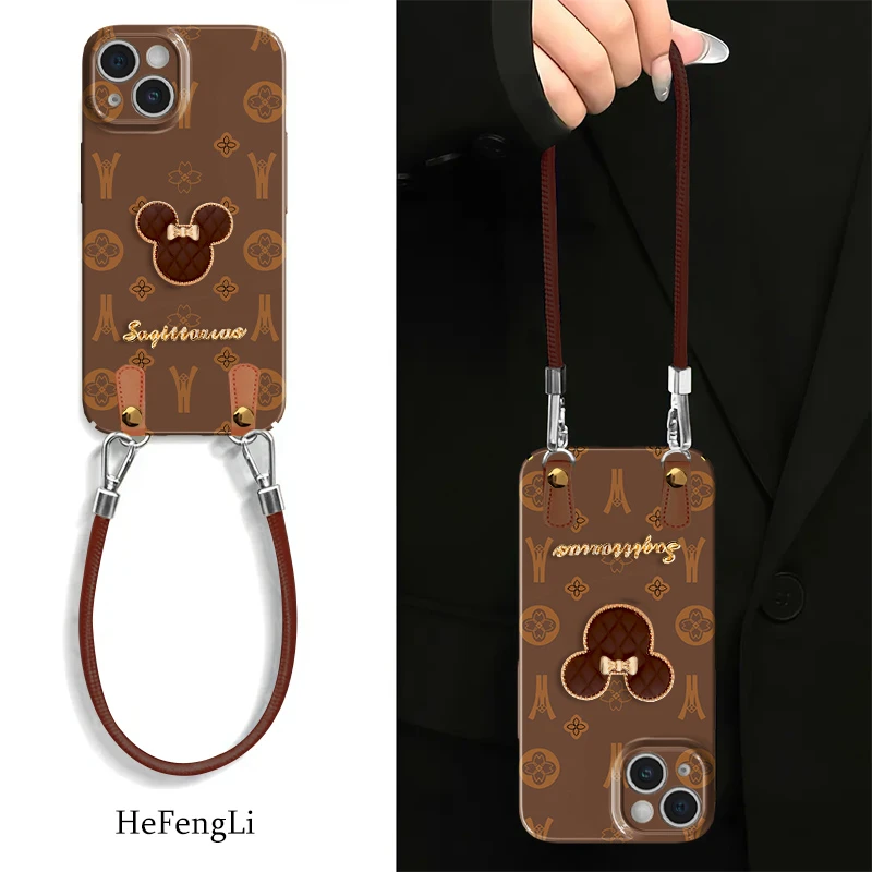 轻奢小熊菲林软壳适用苹果华为oppo个性vivo小米挂绳手机壳套时尚