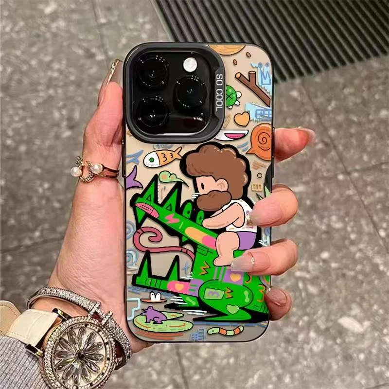 鳄鱼骑士适用于苹果16华为p80小米15vivo荣耀oppo一加手机防摔壳