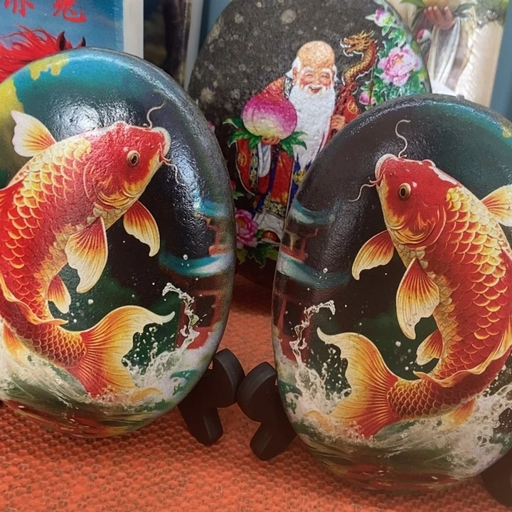 石材鱼摆件真美啊