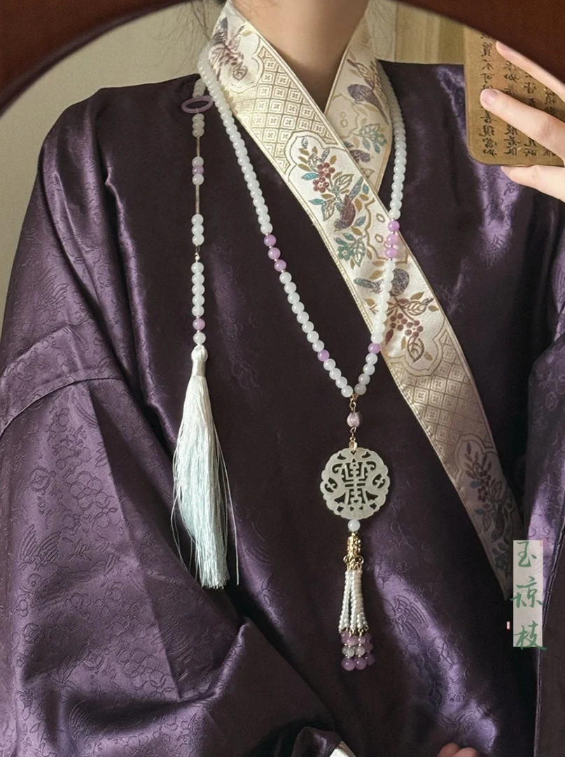 璎珞背云紫，新中式国风琉璃汉服配饰背云璎珞流苏（A009)