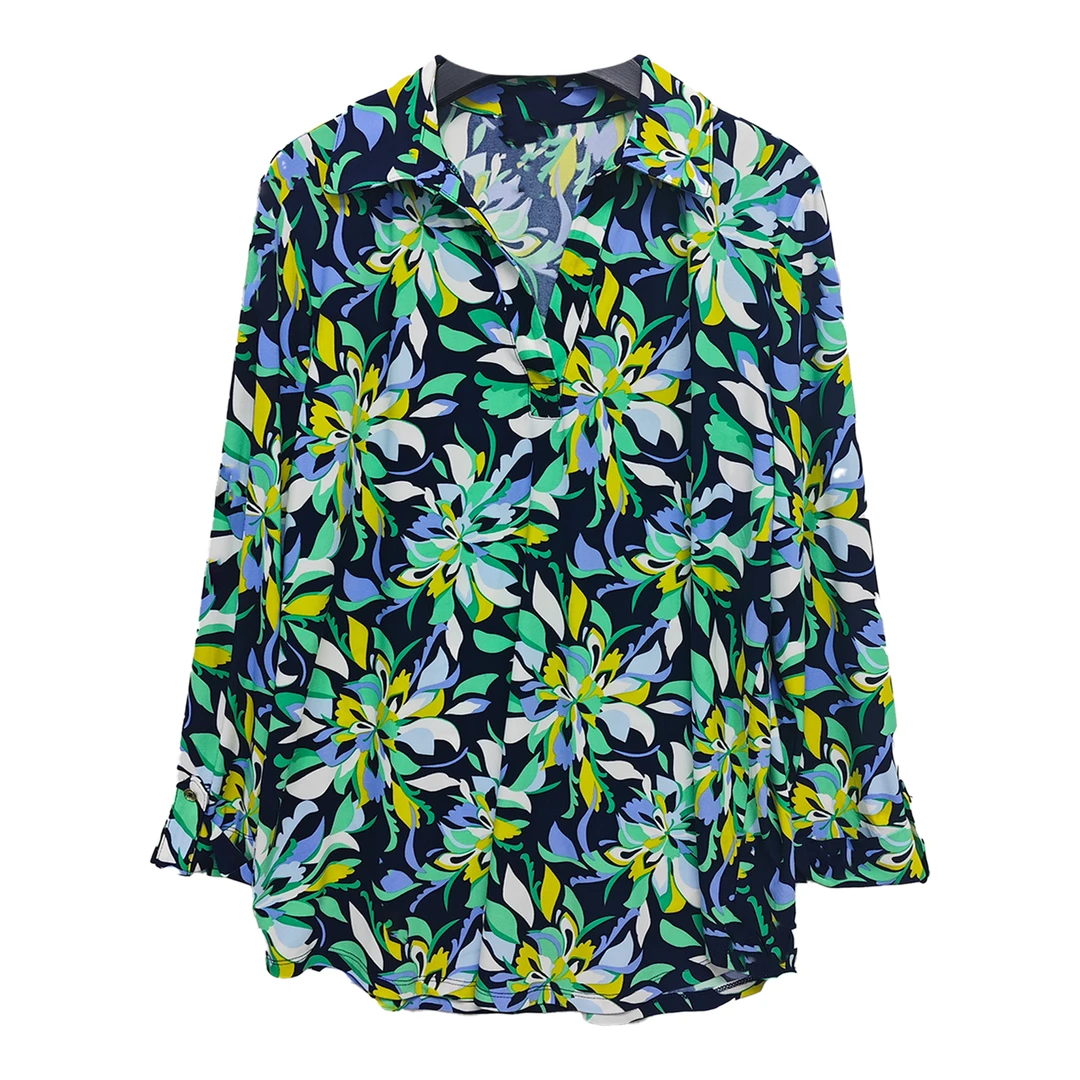 5434#花色长袖上衣