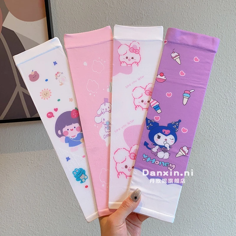 夏季儿童薄款冰袖卡通男女宝宝防紫外线冰丝凉感透气护臂防晒袖套