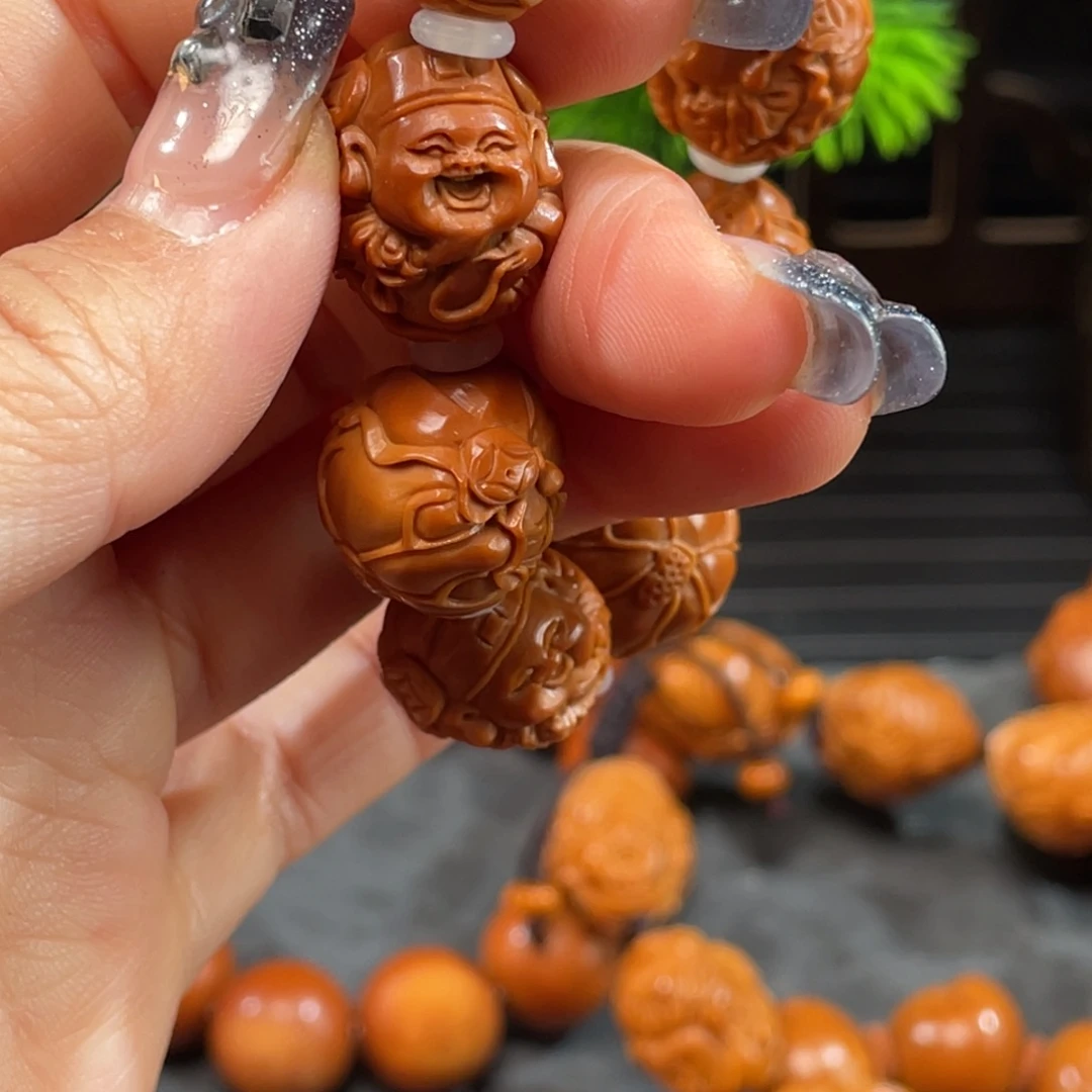 橄榄核手串/手链荷叶财神