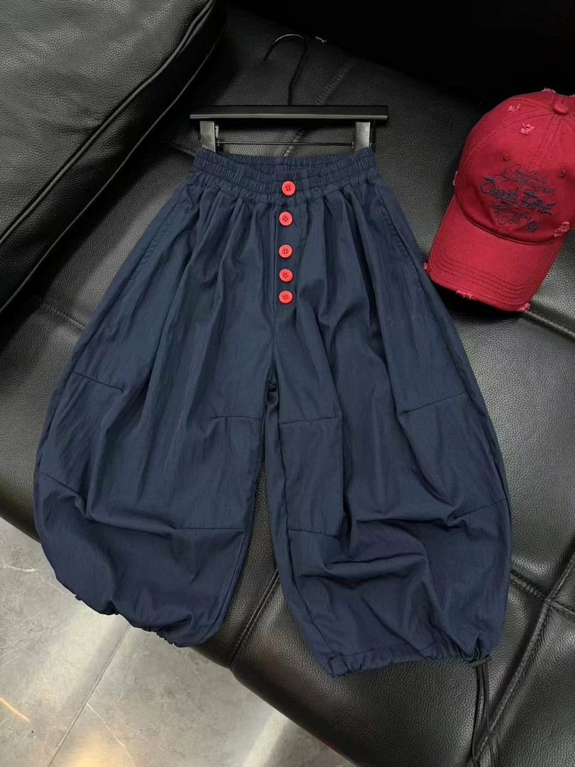 吾2025【Y】5月29日 儿童男童女童藏青色薄款工装裤5316-