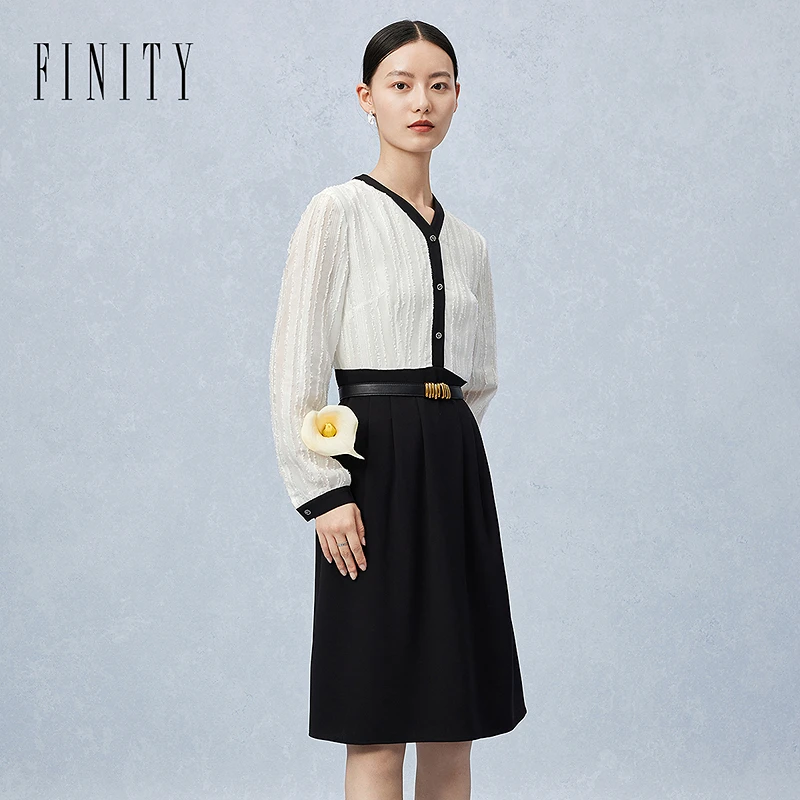 【粉丝专享】FINITY 新款气质连衣裙小香风时尚百搭 F21X1A29L6