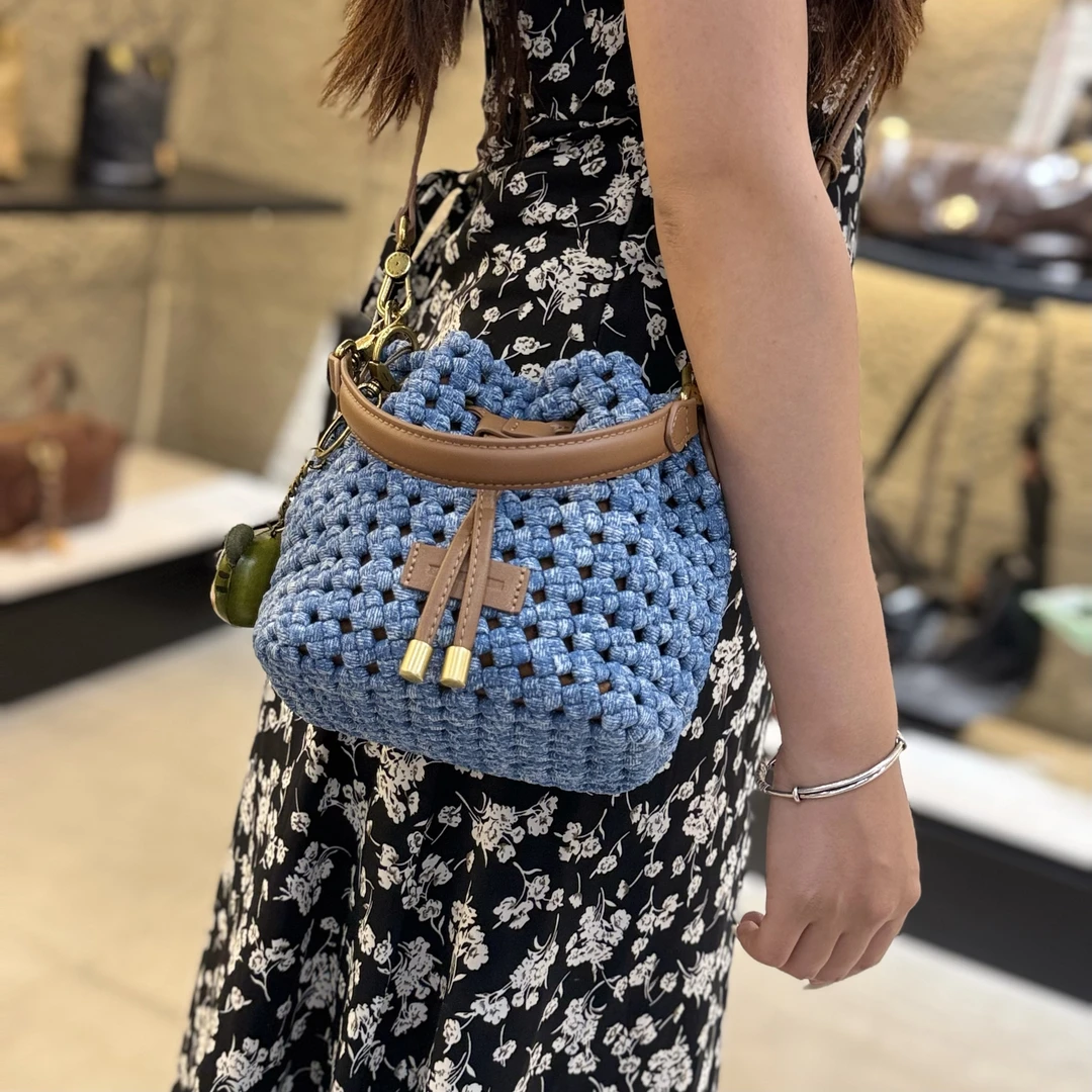 食草堂春季时尚手提斜挎包 平蓝-1