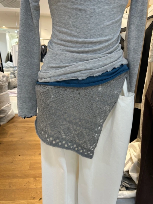 No退No换壹韩国东大门女装2025年春季新款设计感百搭针织屁帘615g