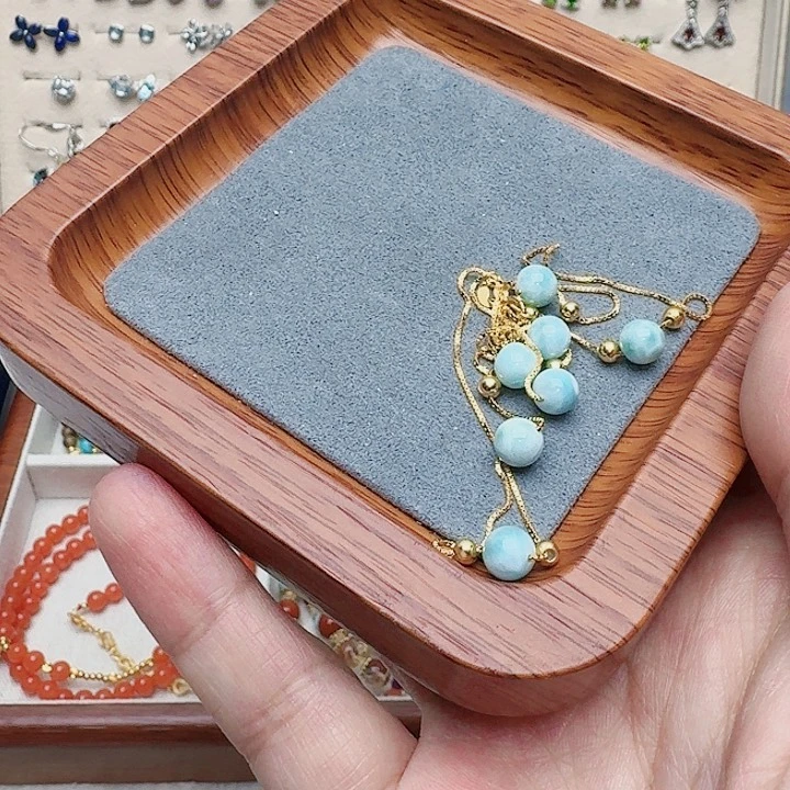 针钠钙石（海纹石）吊坠(不含链)银S925镶嵌吊坠