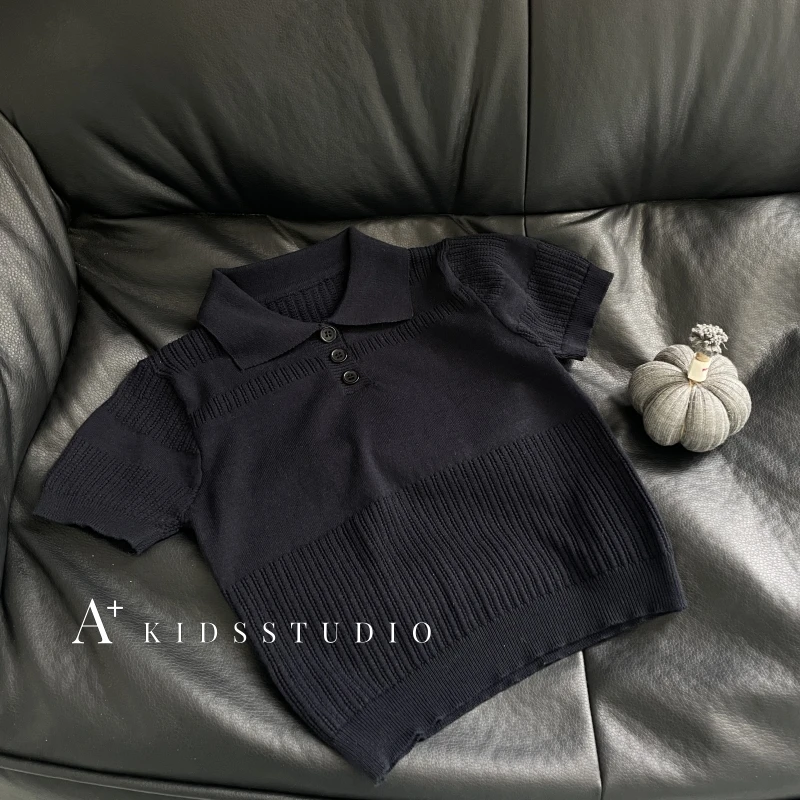 现货【文文妈】新款夏季polo短袖时尚洋气纯色百搭儿童T恤hyp2501