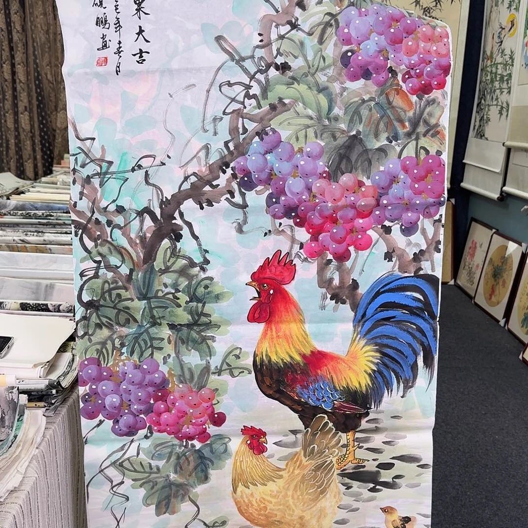 纯手绘国画作品好看四尺