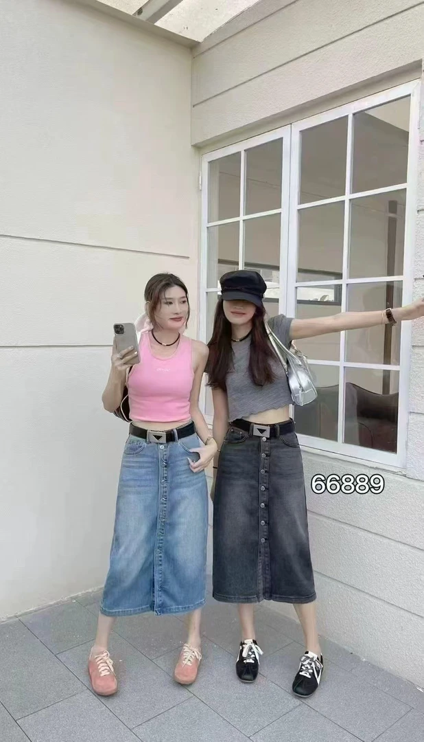 Li&Li《 源俪佳 》66889牛仔半身裙显瘦高腰时尚休闲百搭夏季