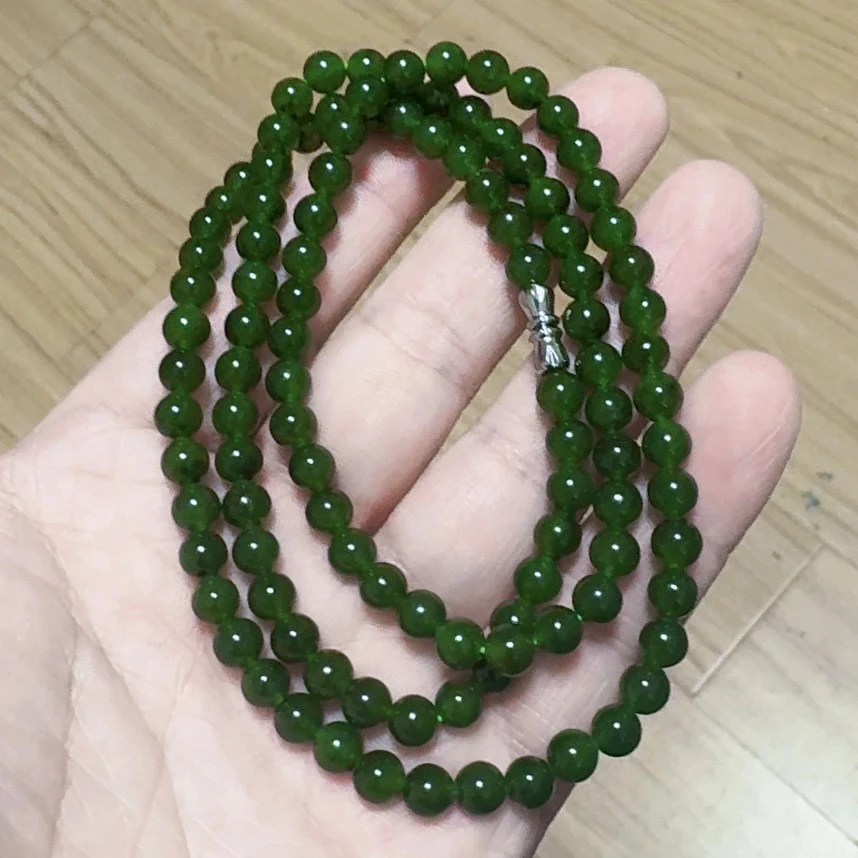 【基地质检】和田玉（碧玉）卡6毛衣链有矿点