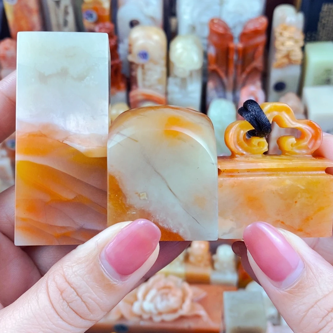 老挝石印石手工篆刻包邮包刻自定义内容一套