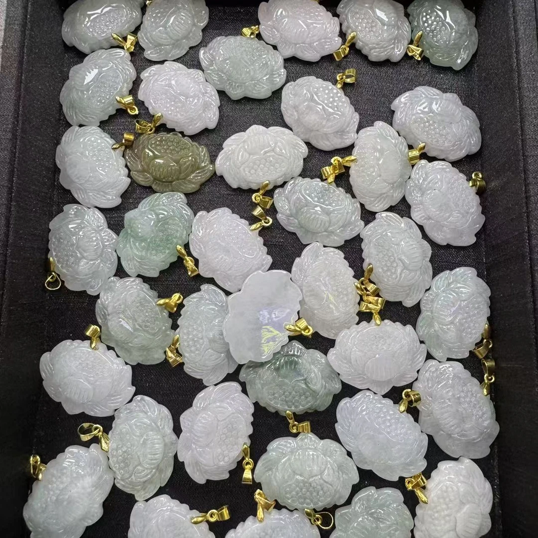 天然A货翡翠莲花吊坠-f002-多样性发一