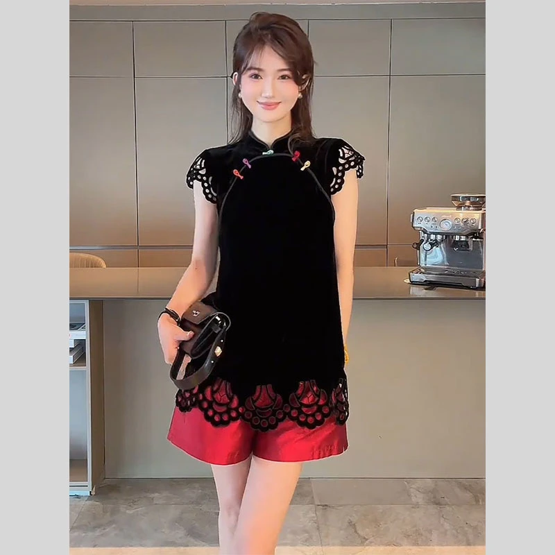 新中式国风年轻款复古改良唐装高级感2025年夏季超火新款上衣小衫