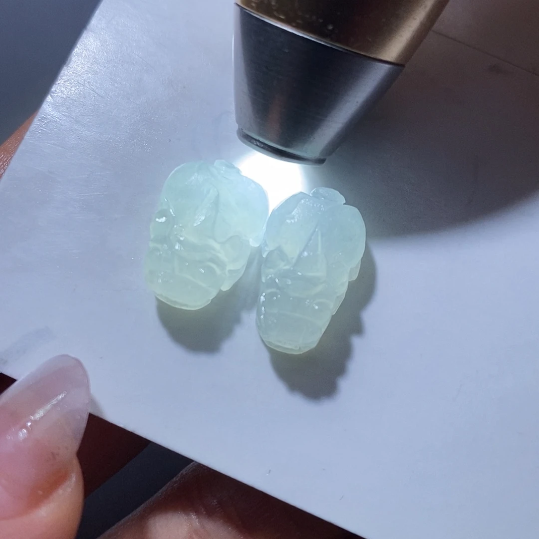 定制翡翠未镶嵌两个一起王炸