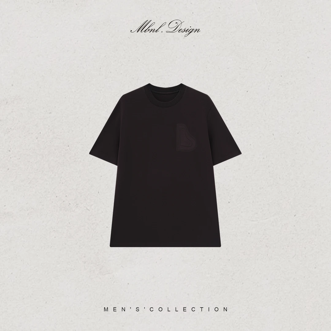 MBNL-F「3D马鞍花」秦磊男装立体订骨棉设计圆领短袖T恤LL-WSY1102