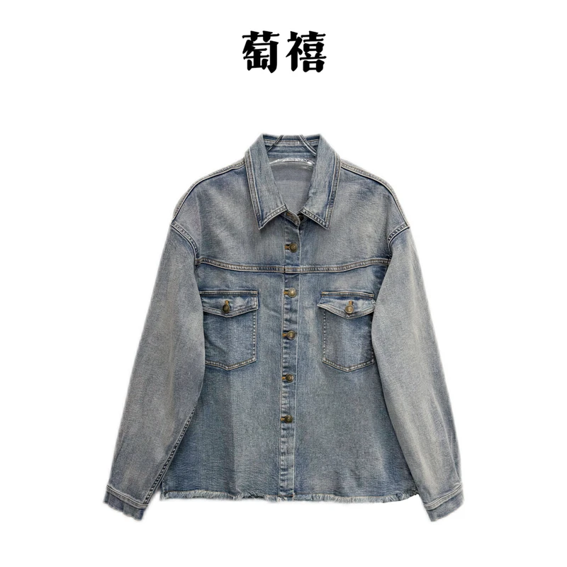 【萄禧-复古蓝调】简约水洗短款时尚休闲牛仔外套KDN1669