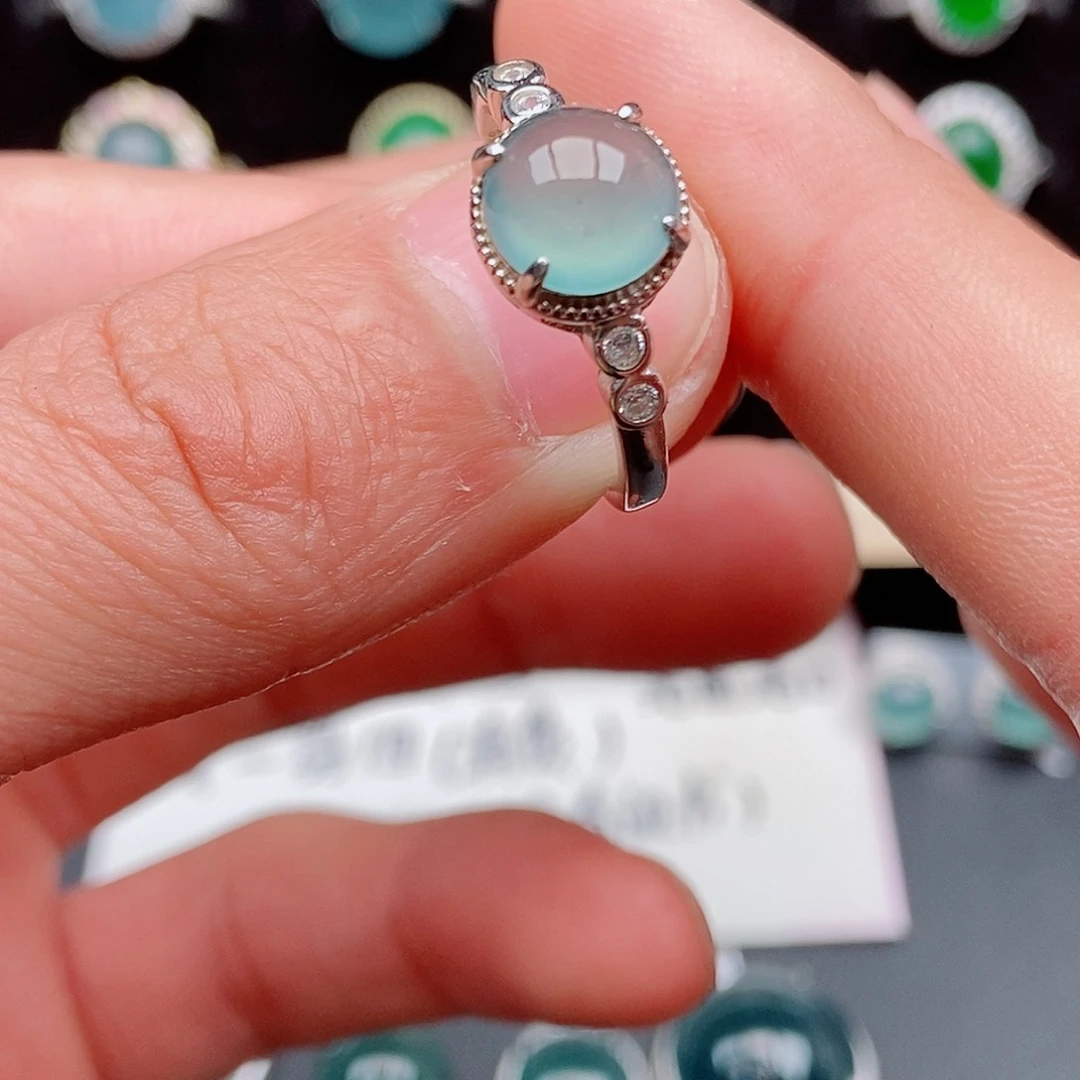 翡翠戒指银S925镶嵌.851346