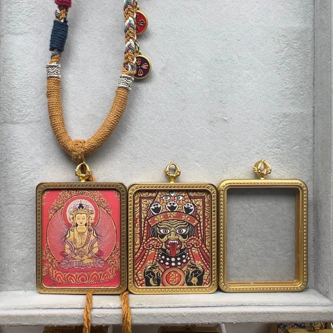 吊坠恸*铜双面扎基本尊大日绳子10号