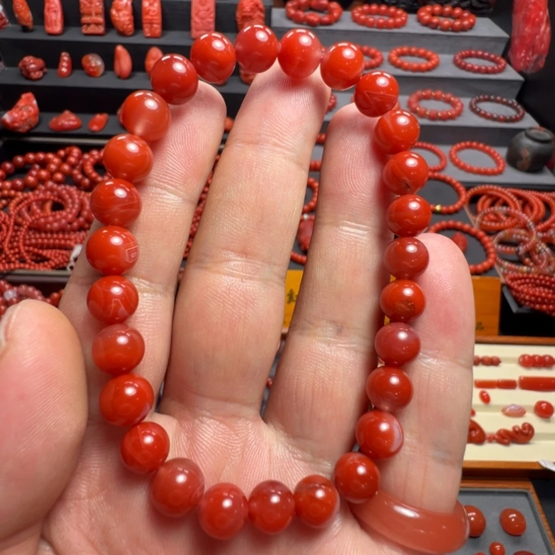 南红玛瑙未镶嵌手串7+