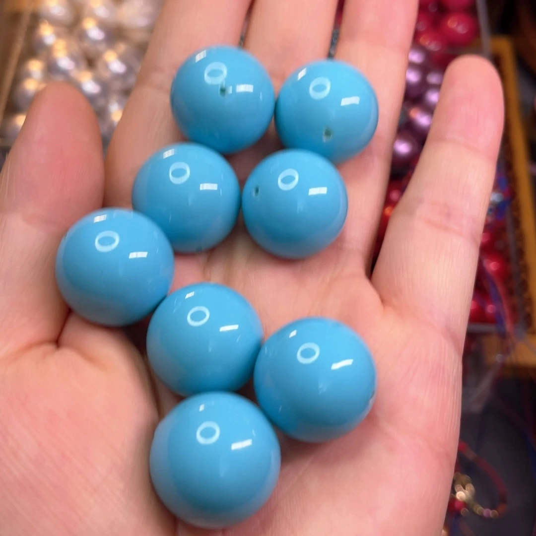 20mm松蓝色5粒刀马旦配珠半成品