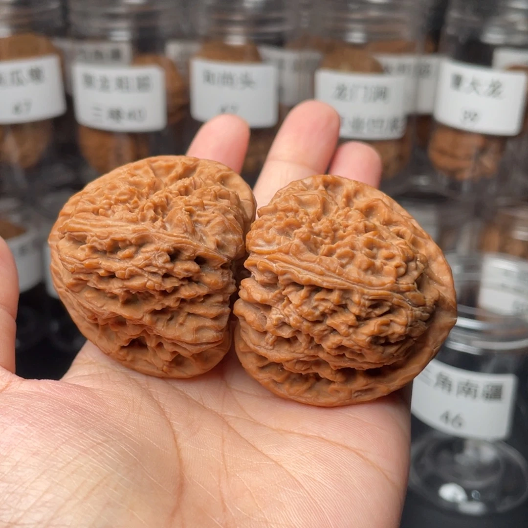 阿***升把件文玩核桃45三角将