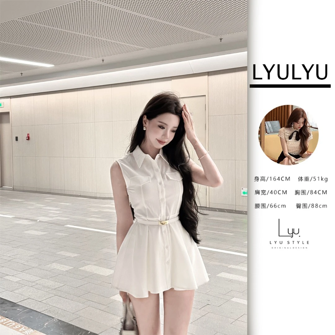 LYU【心动讯号】时尚气质无袖收腰连衣裙 VVX4LYQ2886