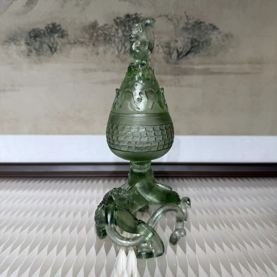 仓一艺术空间【和鸣】茶室茶桌中式禅茶水晶琉璃艺术摆件