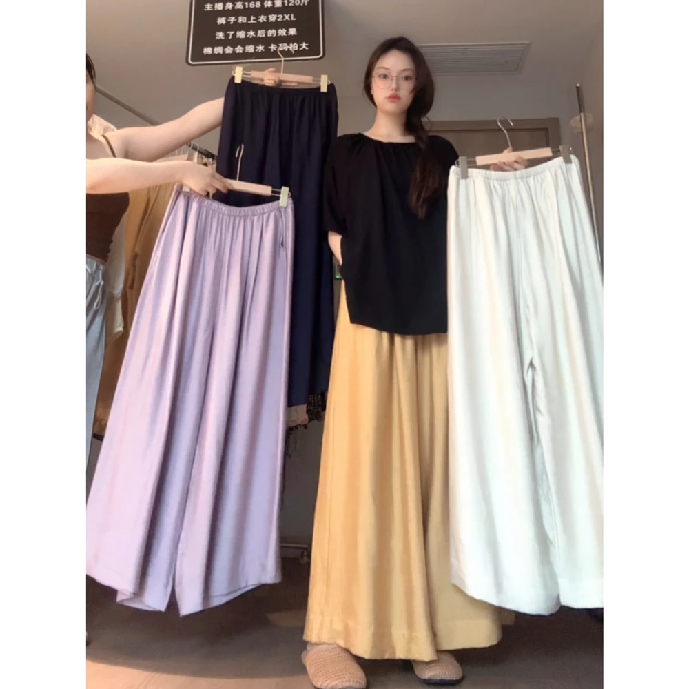 休闲裤花边时尚加长宽松阔腿裤【宽边款】